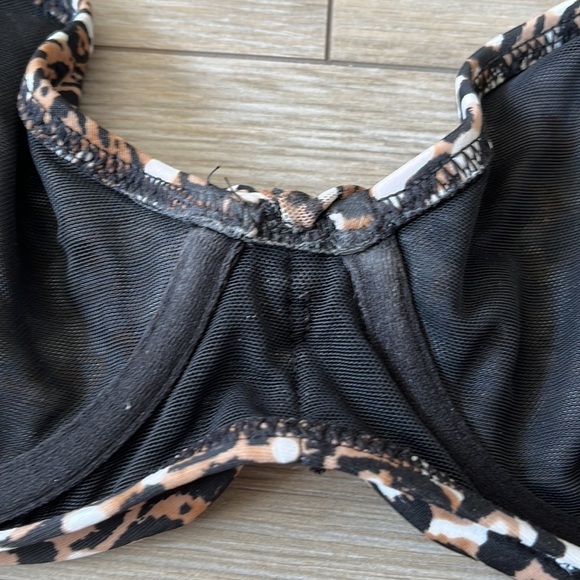 PROFILE BY GOTTEX Leopard Print Bikini Top, Bra Style with Underwire 32D - Picture 7 of 10